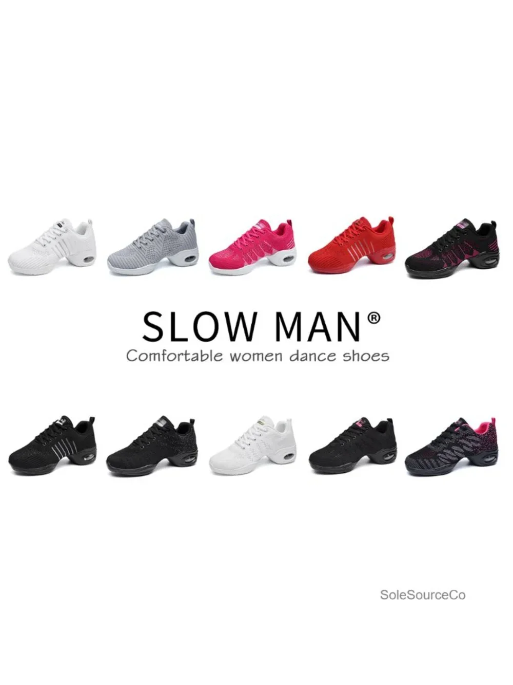 Women's Jazz Dance Shoes Lace-up Sneakers Breathable Air Cushion Split Sole